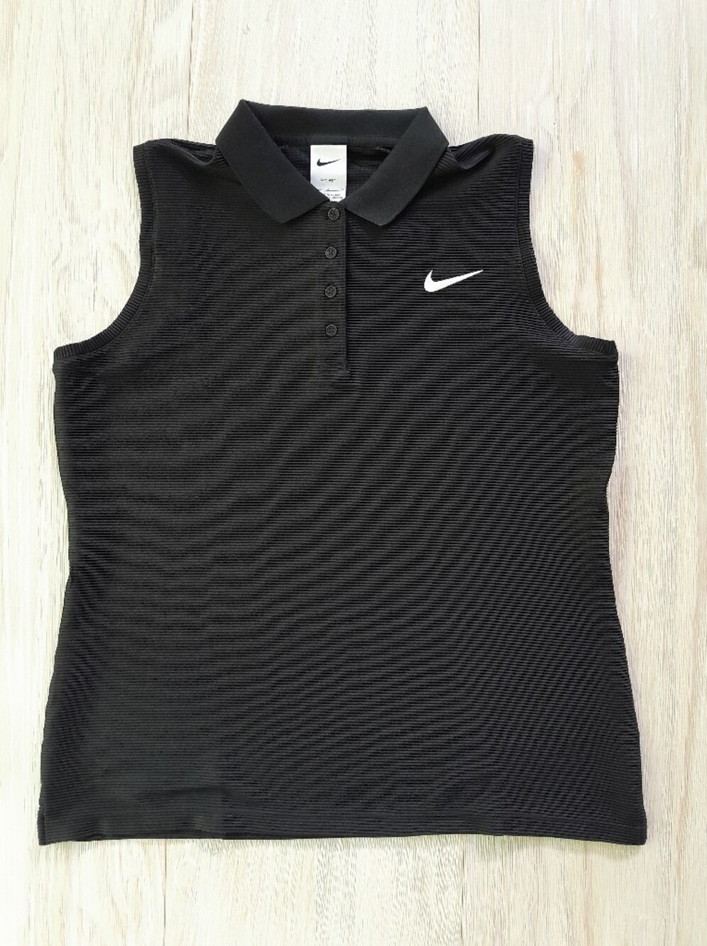 Nike Dri-Fit Sleeveless Golf Polo Ribbed Tank Black